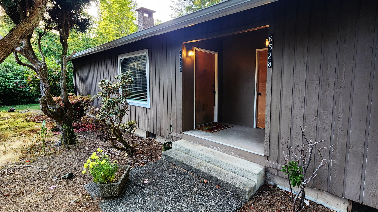Front entrance with porch.